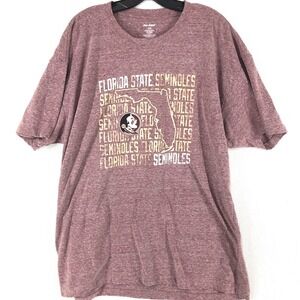 Florida Seminoles T Shirt Mens 2XL Red Heather Pro Edge